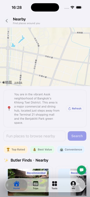 TripPup Nearby screen